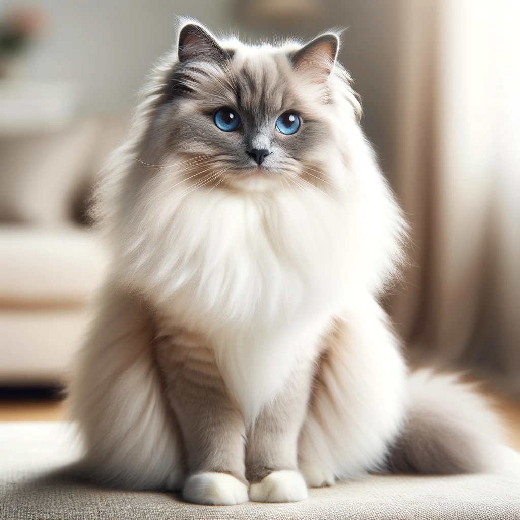 Blue point ragdoll cat